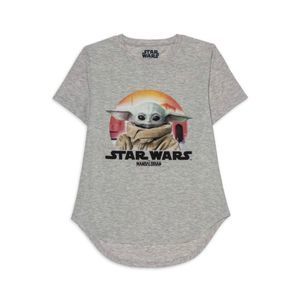 Star Wars‎ The Mandalorian Junior Women's Tee Shirt Sz XS Grey Baby Yoda T-Shirt